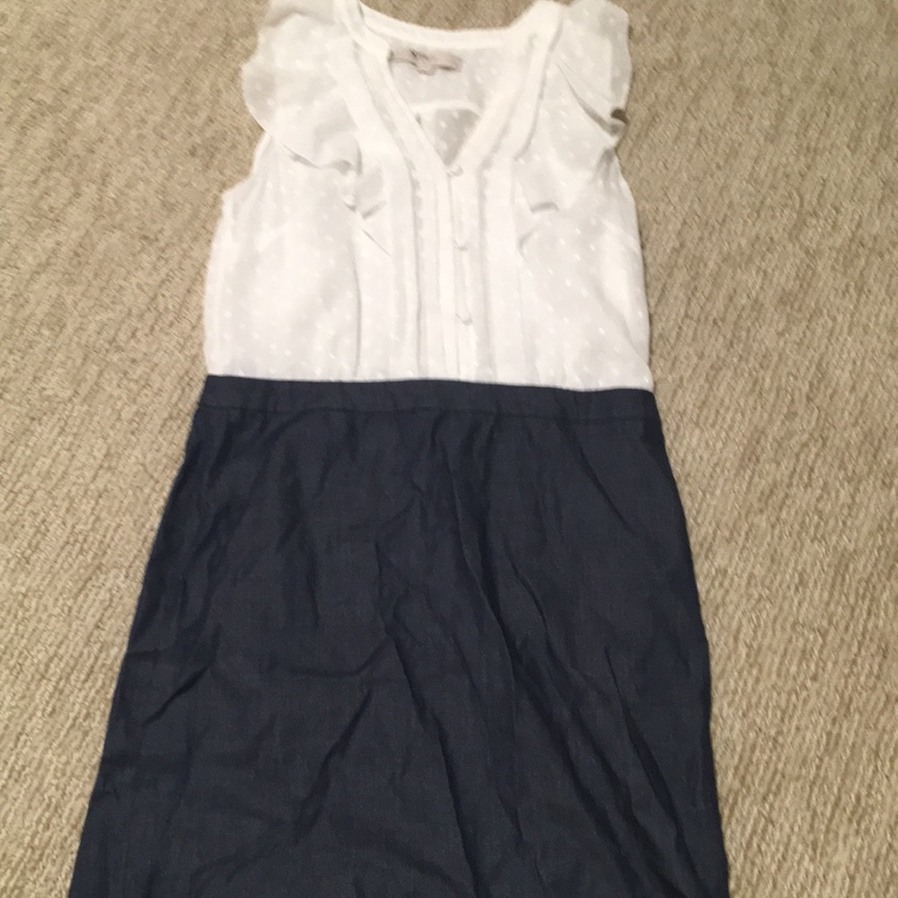 Loft twofer Swiss dot work dress